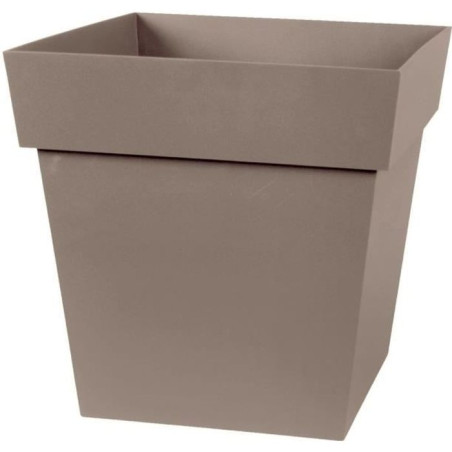 Pot de fleurs Carré 32 cm - EDA - Toscane - 22 L - 32 x 32 x H.32 cm - Taupe