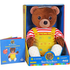 Gipsy Toys - Petit Ours Brun  Peluche Musicale Qui Parle Conteur d'Histoires - 28 cm