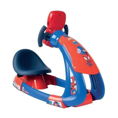 Smoby - Spidey - V8 Driver - Simulateur de conduite pour enfant - Siege ajustable - Sons et lumieres - Piles non incluses