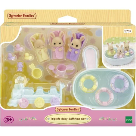 Les triplés Lapin Creme et accessoires de bain - Sylvanian Families - 5707