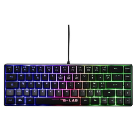 Clavier Gamer - The G-Lab - KEYZ HYDROGEN - 60% Format Compact - Rétroéclairé - Filaire - Noir