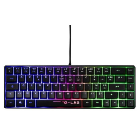 Clavier Gamer - The G-Lab - KEYZ HYDROGEN - 60% Format Compact - Rétroéclairé - Filaire - Noir