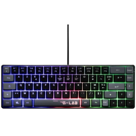 Clavier Gamer - The G-Lab - KEYZ HYDROGEN - 60% Format Compact - Rétroéclairé - Filaire - Noir/Gris