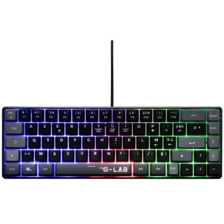 Clavier Gamer - The G-Lab - KEYZ HYDROGEN - 60% Format Compact - Rétroéclairé - Filaire - Noir/Gris