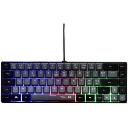 Clavier Gamer - The G-Lab - KEYZ HYDROGEN - 60% Format Compact - Rétroéclairé - Filaire - Noir/Gris