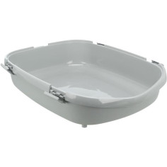  avec rebord - XXL - 56 x 25 x 71 cm - Gris et blanc - Pour chat