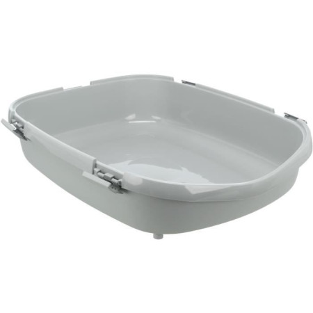  avec rebord - XXL - 56 x 25 x 71 cm - Gris et blanc - Pour chat