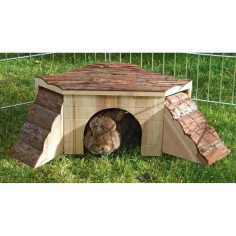 KERBL Maison Nature avec rampe pour rongeurs - 37x37x16cm KERBL Maison Nature avec rampe pour rongeurs - 37x37x16cm