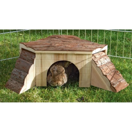 KERBL - Maison Nature avec rampe pour rongeurs - 37x37x16cm