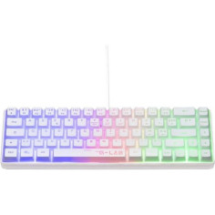 Clavier Gamer - The G-Lab - KEYZ HYDROGEN - 60% Format Compact - Rétroéclairé - Filaire - Blanc Clavier Gamer - The G-Lab - KEYZ HYDROGEN - 60% Format Compact - Rétroéclairé - Filaire - Blanc