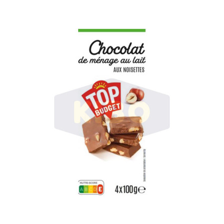 TOP BUDGET Tablette de chocolat ménage au lait et noisettes 400g Antananarivo Madagascar