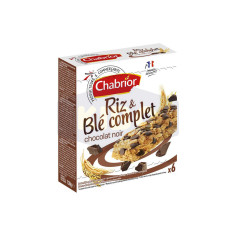 CHABRIOR Barres de céréales au riz et blé complet au chocolat noir 6x138g Antananarivo Madagascar