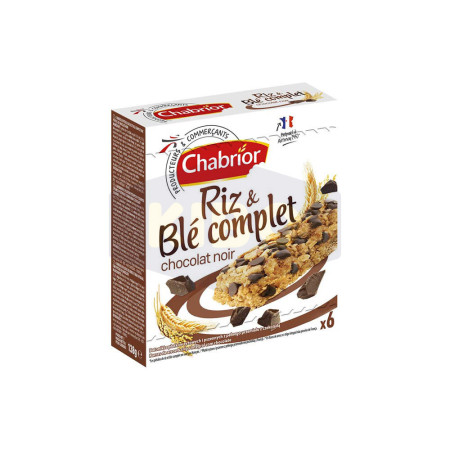 CHABRIOR Barres de céréales au riz et blé complet au chocolat noir 6x138g Antananarivo Madagascar