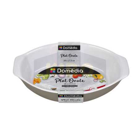 Plat ovale gris en céramique 28x17,5cm