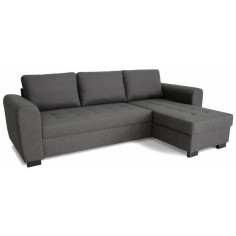 Canapé d'angle fixe réversible 4 places - Tissu Anthracite - L245 x P150 x H86 cm - H Canapé d'angle fixe réversible 4 places - Tissu Anthracite - L245 x P150 x H86 cm - H