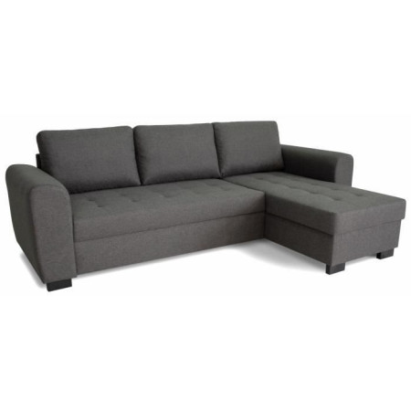 Canapé d'angle fixe réversible 4 places - Tissu Anthracite - L245 x P150 x H86 cm - H