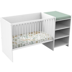 Lit bébé combiné - 120x60cm - Evolutif en 90x190cm - Babyprice First - En bois blanc Lit bébé combiné - 120x60cm - Evolutif en 90x190cm - Babyprice First - En bois blanc
