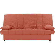 Banquette clic clac 3 places - Tissu 100% coton Terracotta - Style Contemporain - L 1