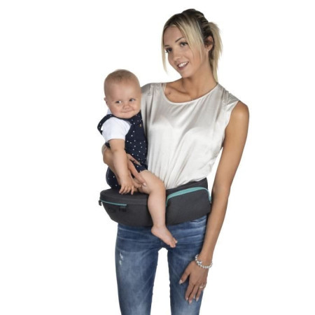 Porte-bébé Ergonomique 3 Positions - Portage Hanche, Naissance à 36 Mois (20 Kg) - Tissu Respirant Et Réglable