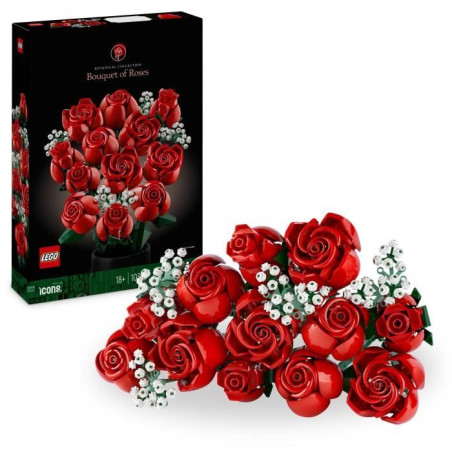 LEGO 10328 Icons Le Bouquet de Roses - Fleurs Artificielles pour Décorer - Cadeau de Saint-Valentin pour Adultes - Botanicals