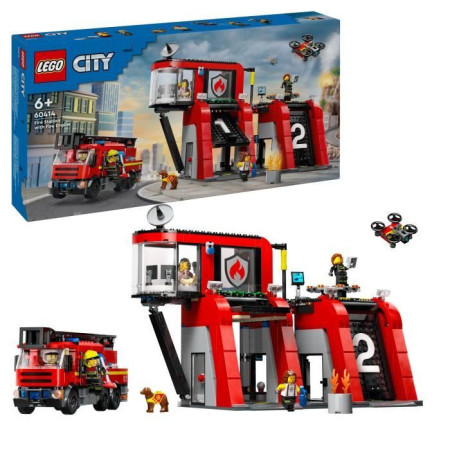 LEGO 60414 City La Caserne et le Camion de Pompiers