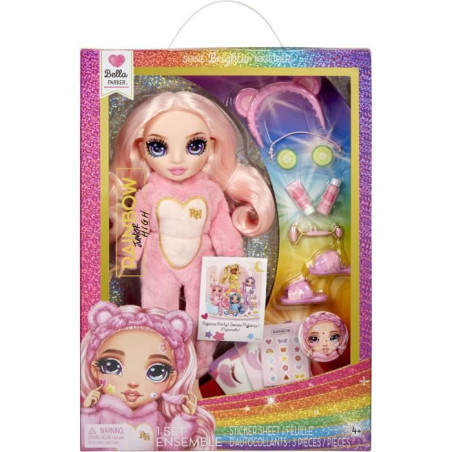 Junior High Pyjama Party -&nbsp;Poupée mannequin articulée 22cm - Bella (rose) - Nombreux accessoires - a partir de 4 ans