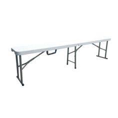 Banc pliable pour table de réception 180 cm - Structure acier et assise Polyéthylene PEHD - Blanc Banc pliable pour table de réception 180 cm - Structure acier et assise Polyéthylene PEHD - Blanc