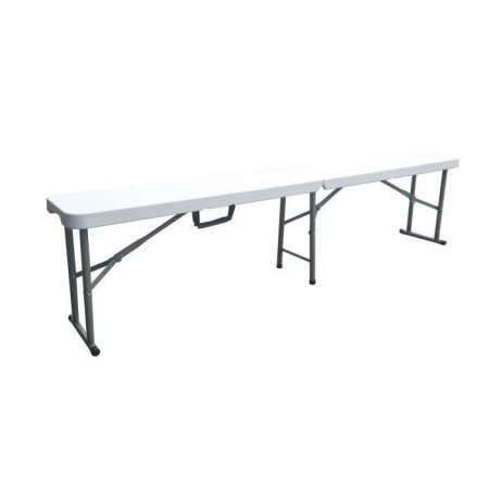 Banc pliable pour table de réception 180 cm - Structure acier et assise Polyéthylene PEHD - Blanc