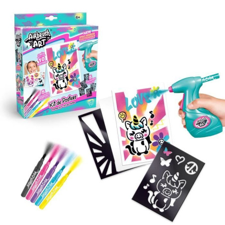 Kit de Création de Posters avec spray électronique, pochoirs et feutres - Airbrush Art - AIR 015 Canal Toys