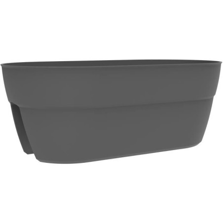 Jardiniere Cavaliere Osaka - EDA - 19,5 L - Fixation Simple pour Balcons et Rambardes - 56 x 30,1 x H. 20,6 cm - Gris Anthracite