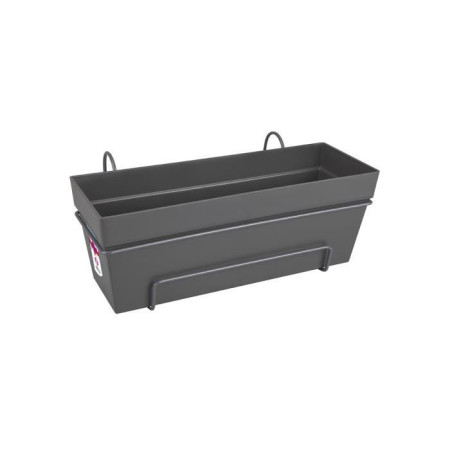 Elho Loft Urban Balconniere Allin1 50 - Noir - L 49 x B 27 x H 21 cm - Balconextérieu