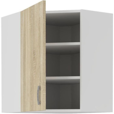 SARA Meuble haut d'angle - Décor chene sonoma - L59xP59xH71