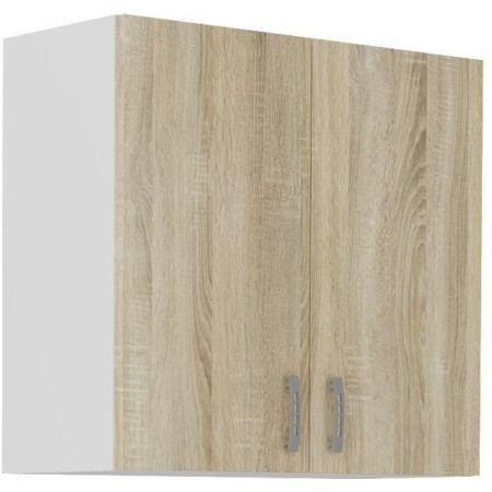 SARA Meuble haut SARA - 2 portes - Décor chene sonoma - L80 x P31 x H71