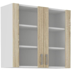 SARA Meuble haut - 2 portes - Décor chene sonoma - L80 x P31 x H71