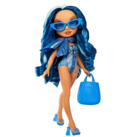 Rainbow High Swim & Style - Poupée mannequin ariculée 27 cm - Skyler (Bleue) - Maillo