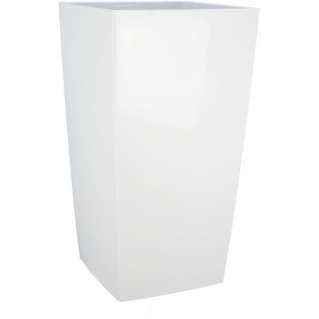 Bac a fleurs carré - RIVIERA - NUANCE - Plastique - L37xP37xH68,5 cm - Blanc