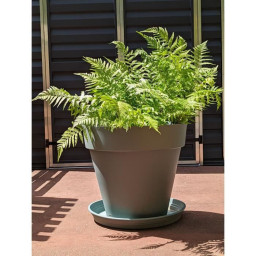 Bac a fleurs rond RIVIERA SOLEILLA - Plastique - Diametre 60 cm Vert argile