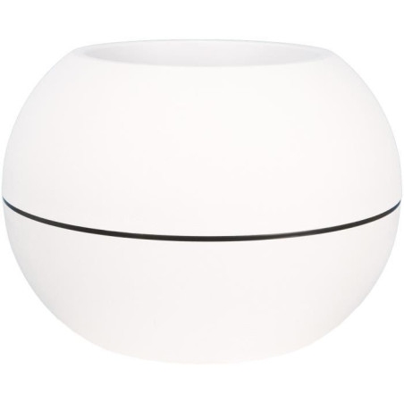 Bac a fleurs rond - RIVIERA - GRANIT BOULE - Plastique - D50 H34,5 cm - Blanc