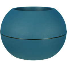 Bac a fleurs rond RIVIERA GRANIT BOULE - Plastique - Diametre 50 cm - Bleu