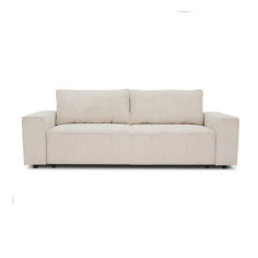 Canapé droit convertible 3 places JOSH - velours côtelé beige - Coffre de rangement - L239xP86xH85cm Canapé droit convertible 3 places JOSH - velours côtelé beige - Coffre de rangement - L239xP86xH85cm