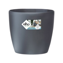 ELHO Brussels Pot de fleurs rond Roues 40 - Noir - Ø 39 x H 37 cm - intérieur - 100% recyclé