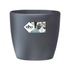 ELHO Brussels Pot de fleurs rond Roues 40 - Noir - Ø 39 x H 37 cm - intérieur - 100% recyclé