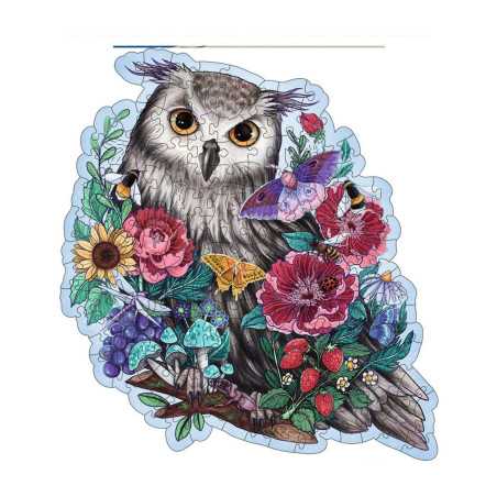 Puzzle en bois - Forme - 150 pcs - Hibou floral - Ravensburger - Pour enfants a partir de 10 ans - Multicolore