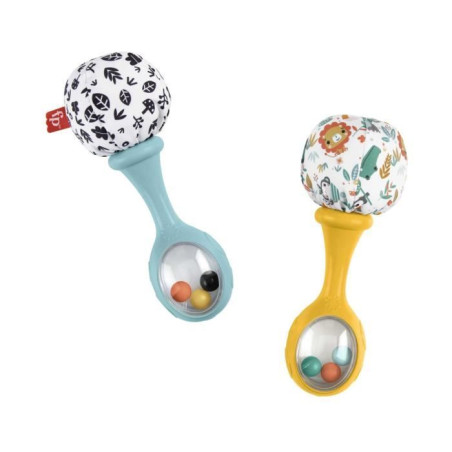 Fisher-Price-Mes Premiers Maracas-Jouet d'éveil 2&nbsp;hochets des 3&nbsp;mois HMF34