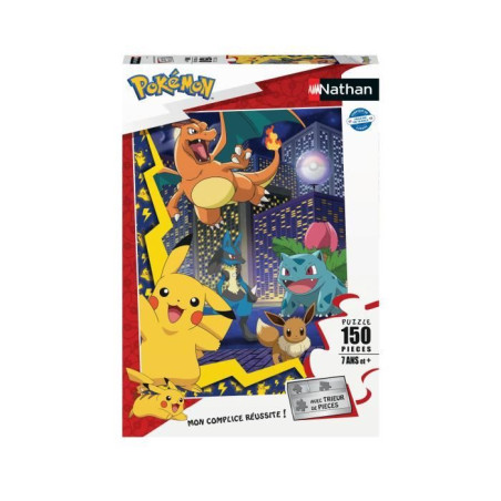 Puzzle 150 pieces La ville des Pokémon, Pokémon, Pour enfant, a partir de 7 ans, Nathan, 086189
