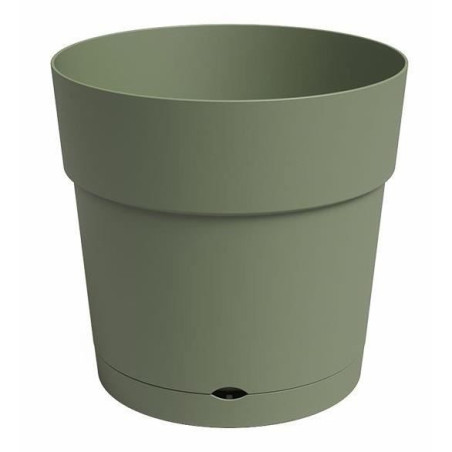 Pot de fleur avec réserve d'eau CAPRI - Plastique - Vent cendré - Rond - L49,5 x P49,5 x H47,2 cm - ARTEVASI