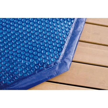 Bâche a bulles 560x350cm pour piscine bois UBBINK octogonale 400x610 - Bleue - 400 microns