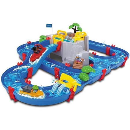 Smoby - Circuit de jeu d'eau AquaPlay - Mountain Lake - 2 bâteaux + 3 figurines anima