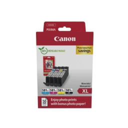 Multipack cartouches d'encre + pack papiers photo - CANON - CLI-581XL Noir/Cyan/Magen