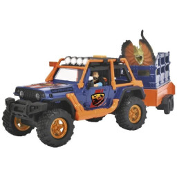 Commandant de Dinosaures - Dickie - 1 Jeep Wrangler avec remorque + 1 figurine articu